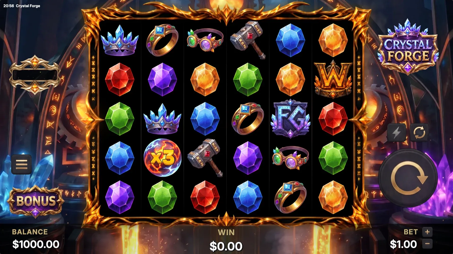 Crystal Forge game world